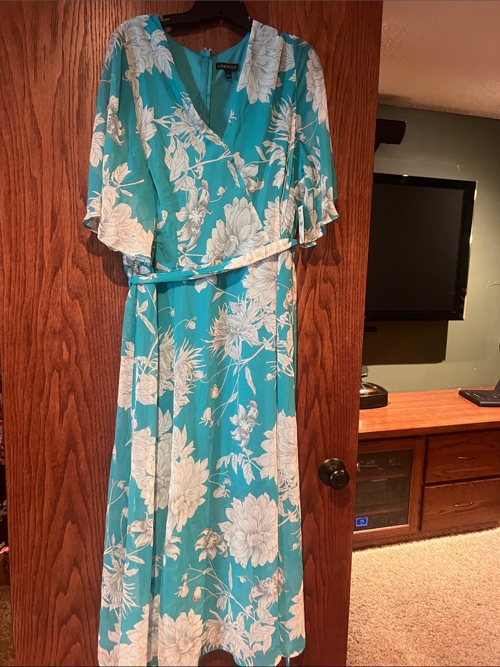 Lush Teal and White Floral Maxi Dress - Lush